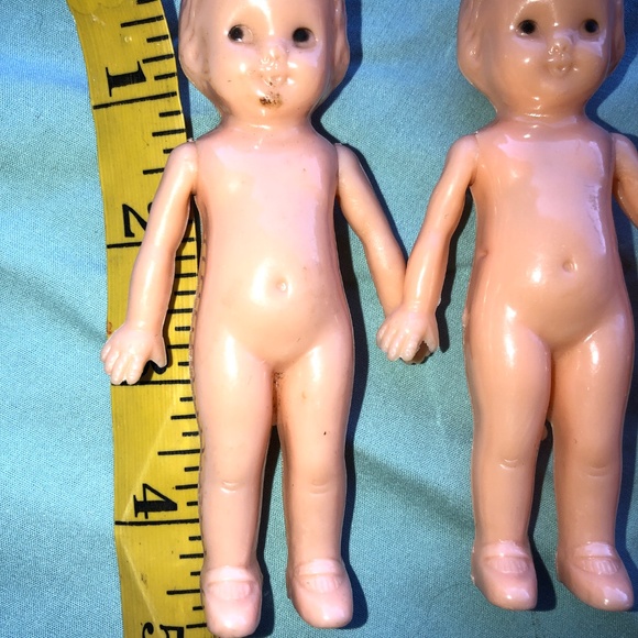 6 pc X-Large to Small~Creepy Weird Vintage Baby Dolls Lot~Halloween Decor Props - Picture 5 of 11